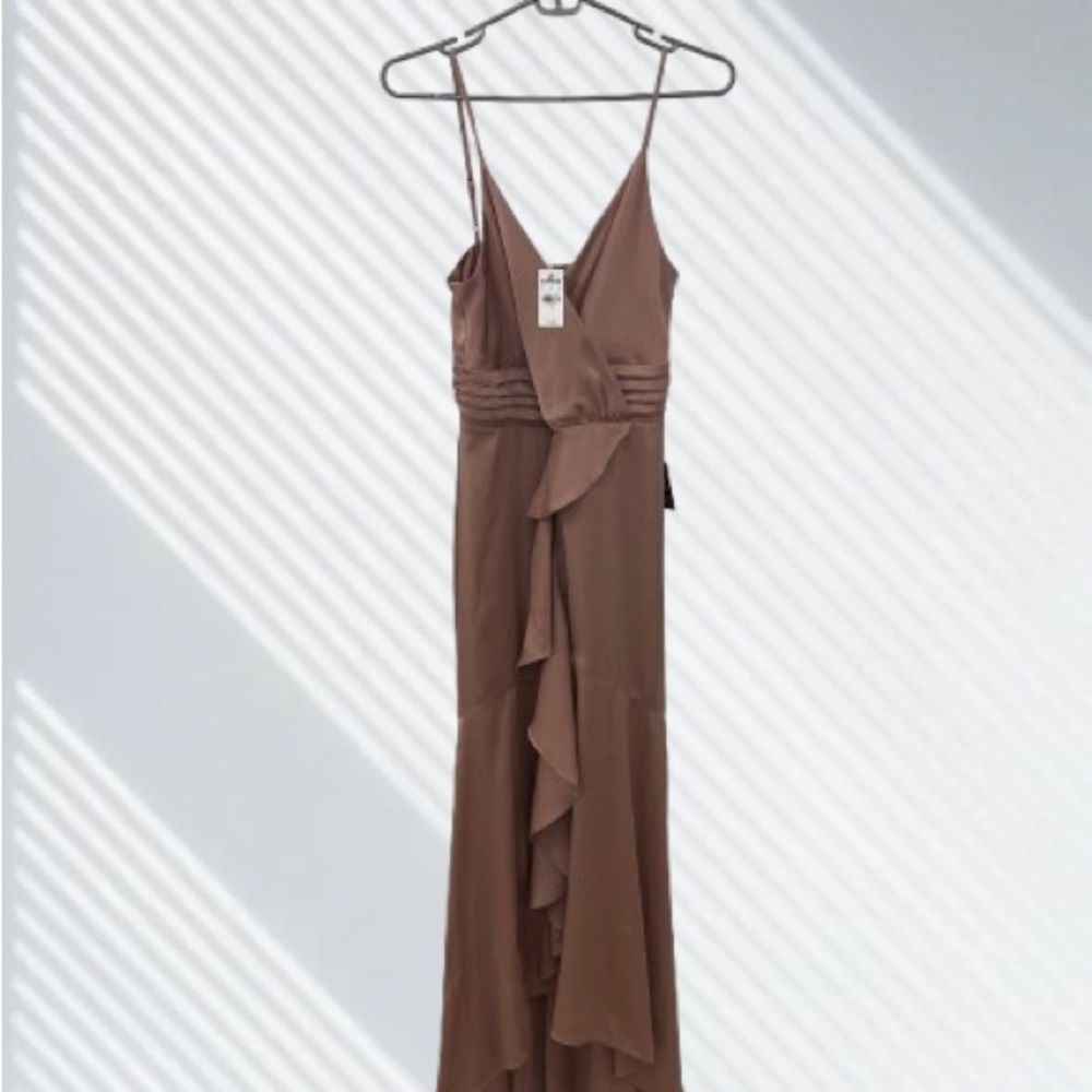 Express pink/Mauve Midi Dress with Ruffle Detail